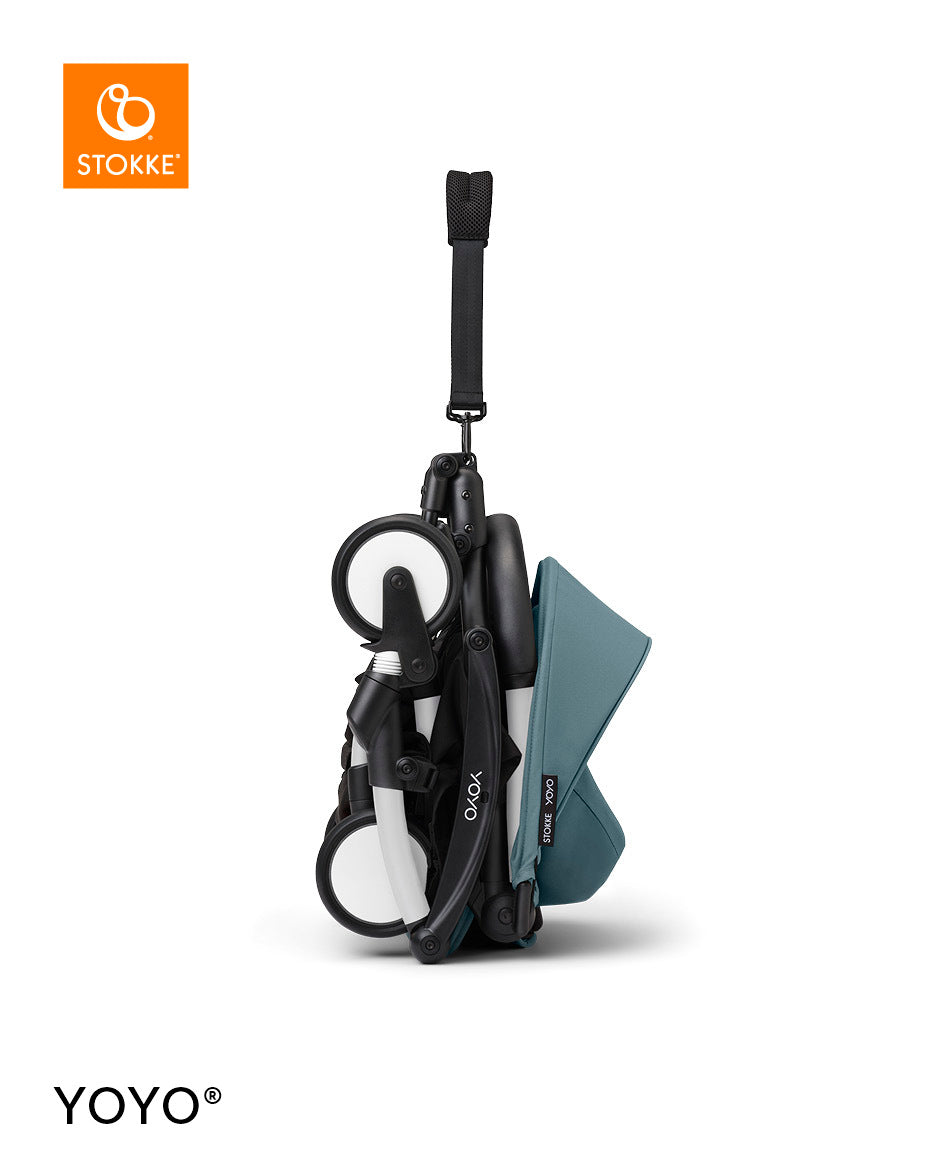 Stokke® YOYO³ Количка + Бебешки кош, Бяло шаси Aqua