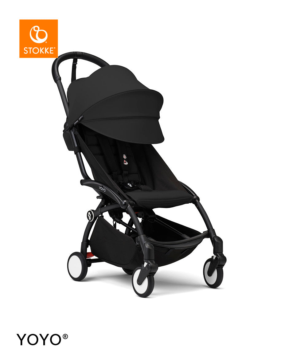 Stokke® YOYO³ Количка + Бебешки кош, Черно шаси Black