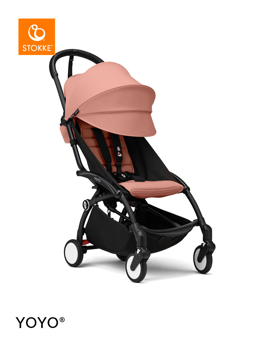 Stokke® YOYO³ Количка + Бебешки кош, Черно шаси Ginger