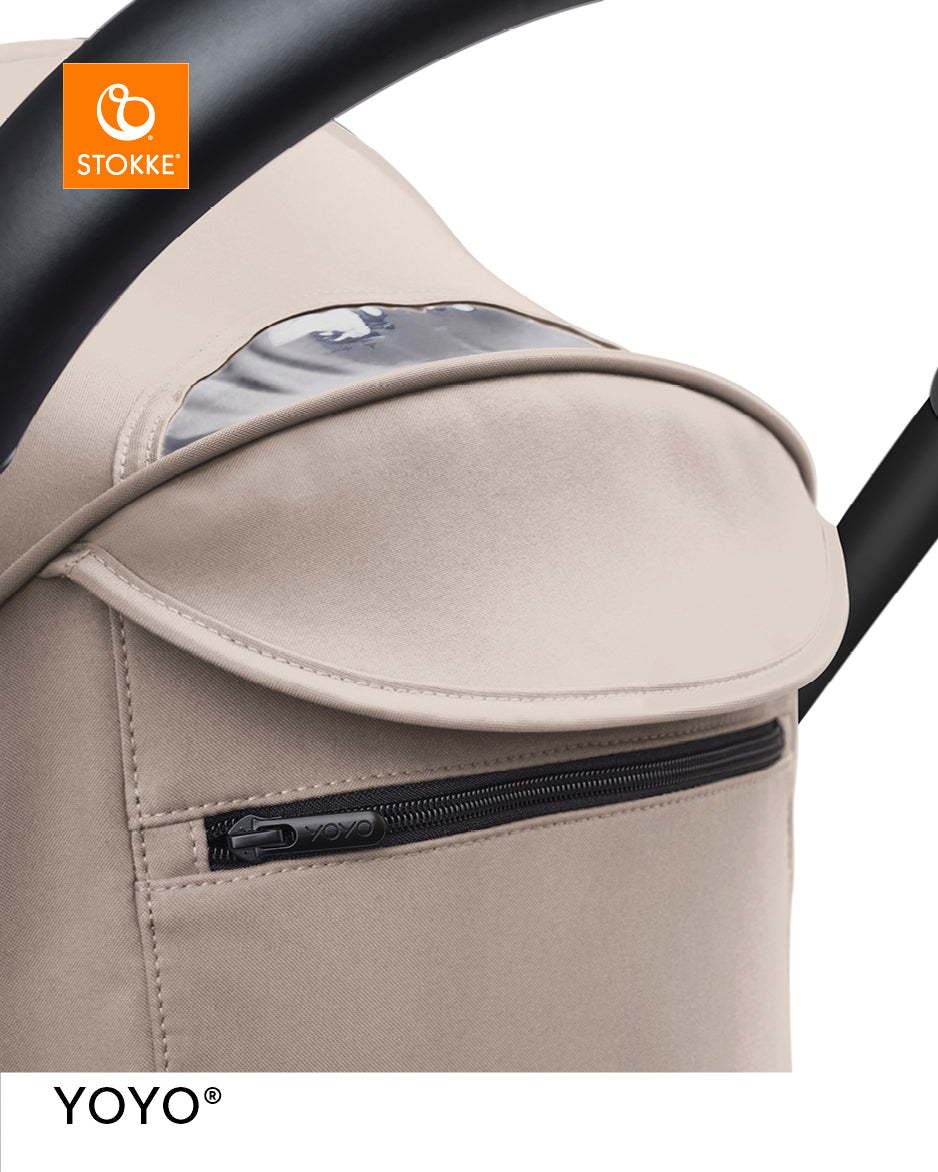 Stokke® YOYO³ Количка + Бебешки кош, Черно шаси Taupe