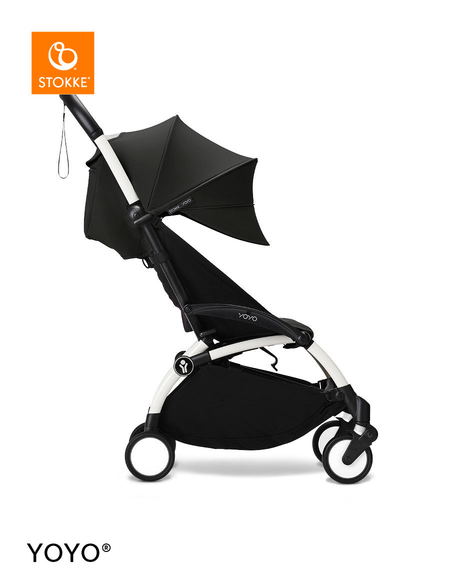 Stokke® YOYO³ Количка + Бебешки кош, Бяло шаси Black