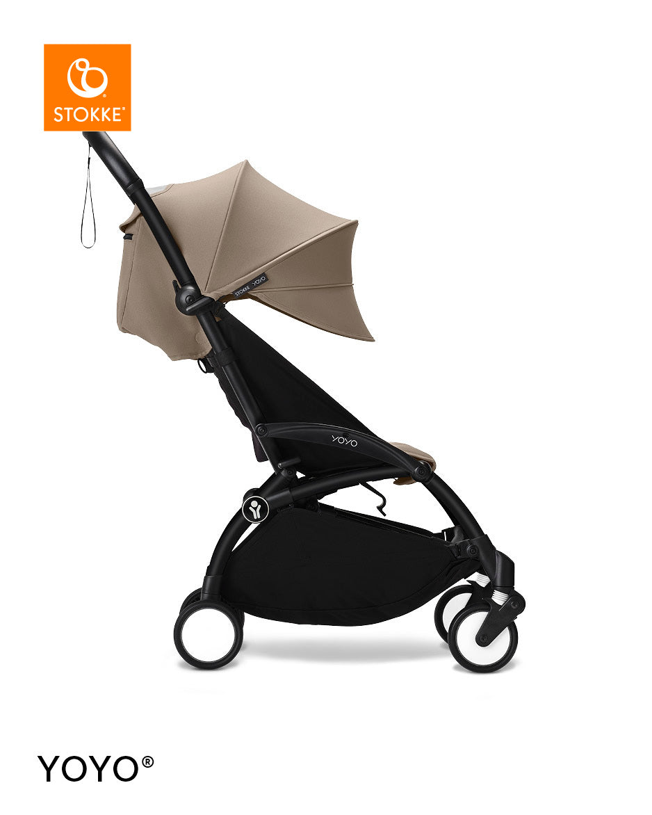 Stokke® YOYO³ Количка + Бебешки кош, Черно шаси Taupe