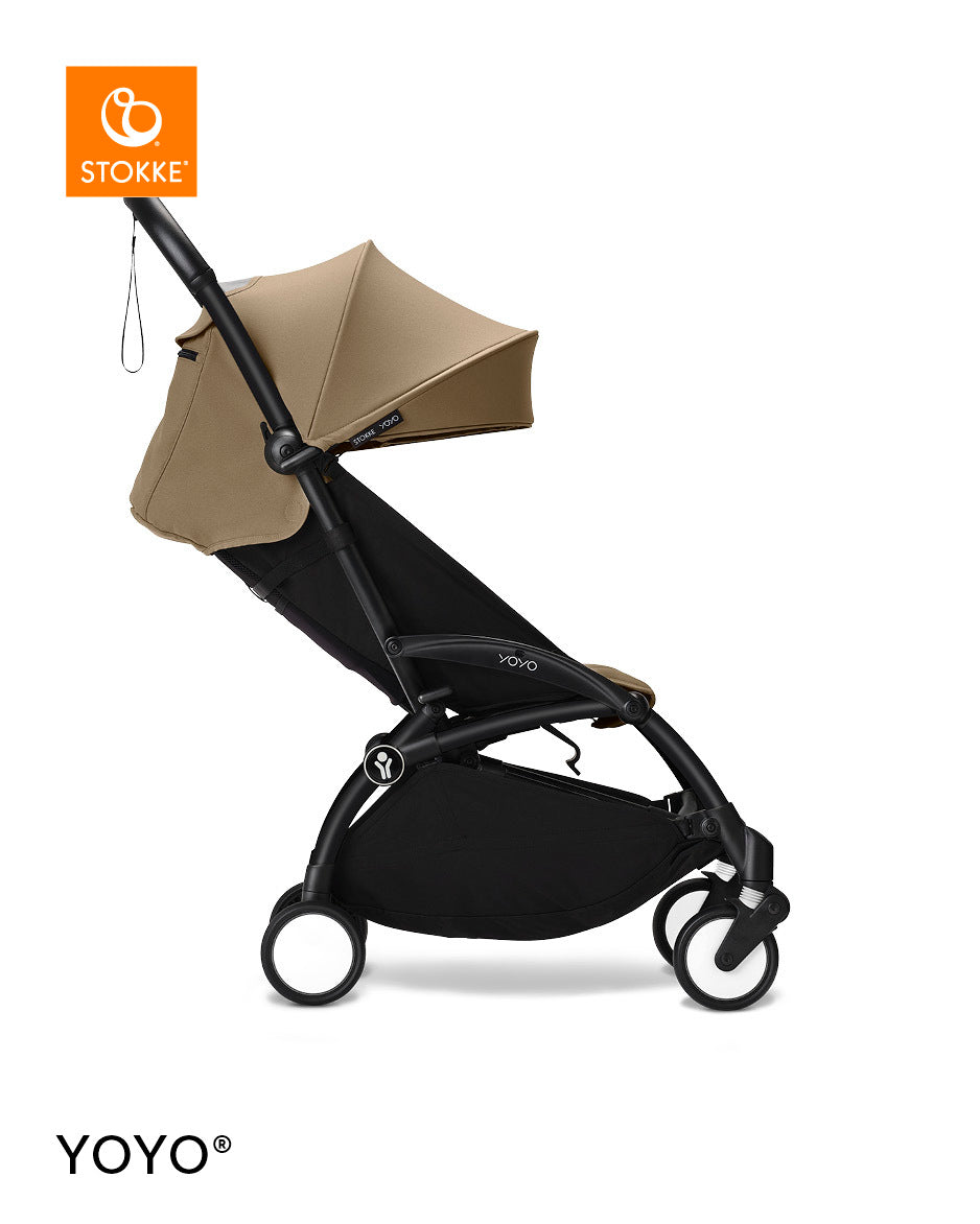 Stokke® YOYO³ Количка + Бебешки кош, Черно шаси Toffee