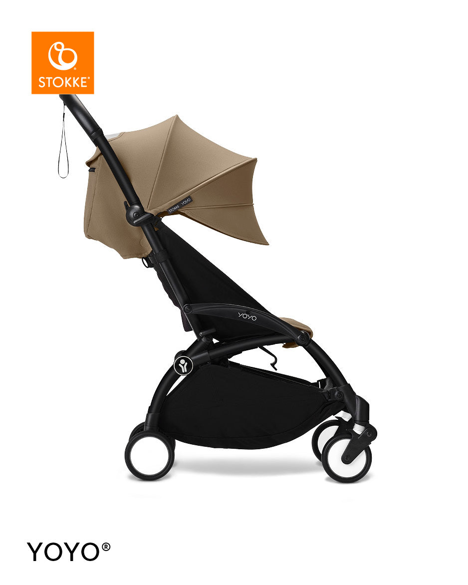 Stokke® YOYO³ Количка + Бебешки кош, Черно шаси Toffee