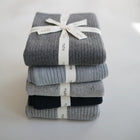 Mushie® Плетено одеяло - Dark Gray Melange