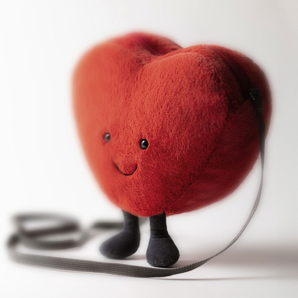 Jellycat® Забавно червено сърчице чантичка