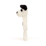 Jellycat® Кученце дрънкалка - цвят Bashful Black & Cream