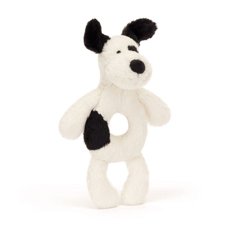 Jellycat® Кученце дрънкалка - цвят Bashful Black & Cream