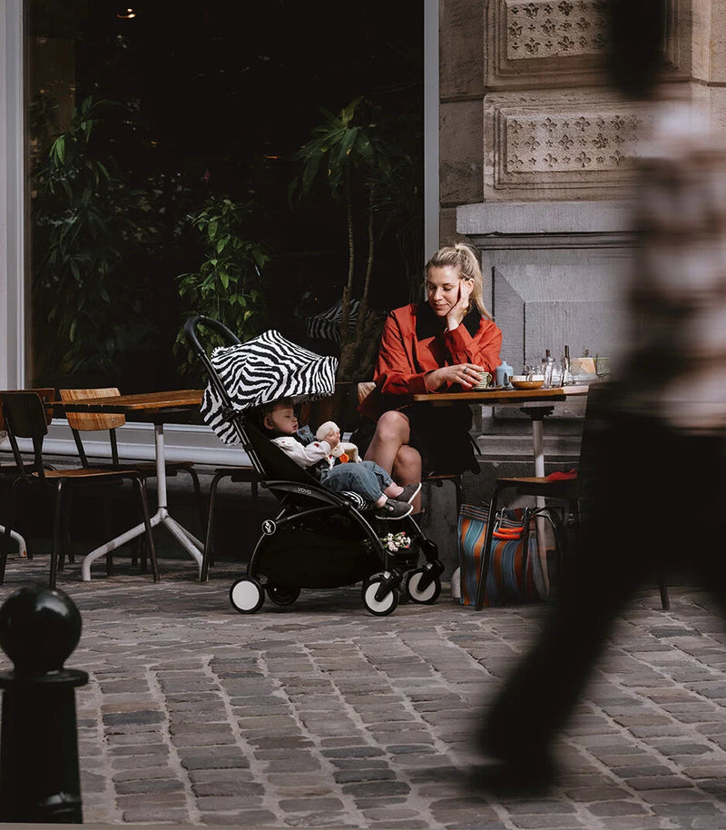 Stokke® YOYO³ Количка от 6 месеца, Бяло шаси - Zebra