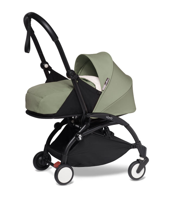 Stokke® YOYO² 6+ и Сгъваем мек кош Черно шаси - цвят Olive