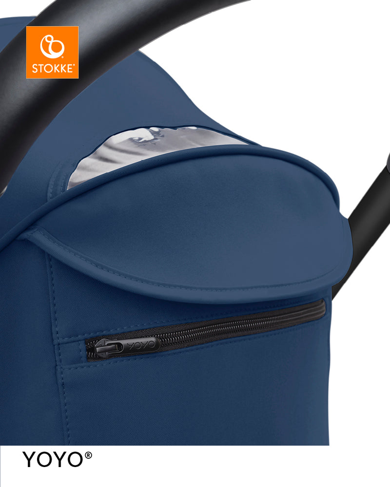 Stokke® YOYO³ Количка от 6 месеца, Черно шаси - Air France Blue