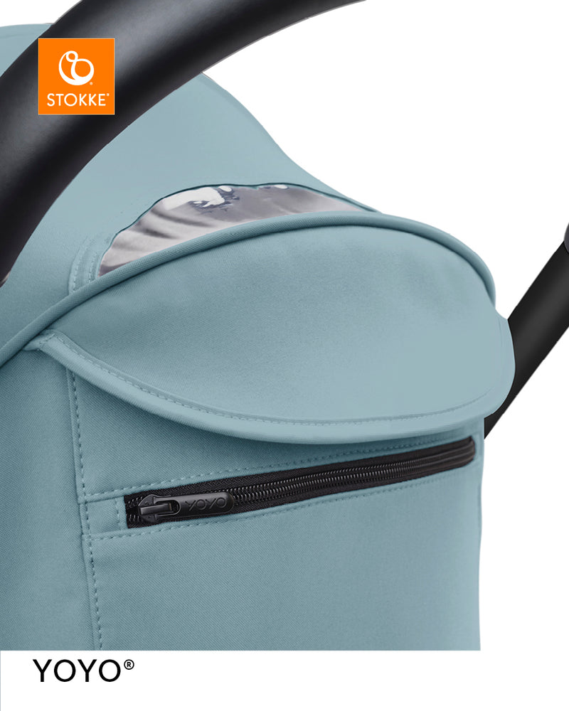 Stokke® YOYO³ Количка от 6 месеца, Черно шаси - Aqua