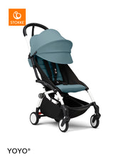 Stokke® YOYO³ Количка от 6 месеца, Бяло шаси -  Aqua