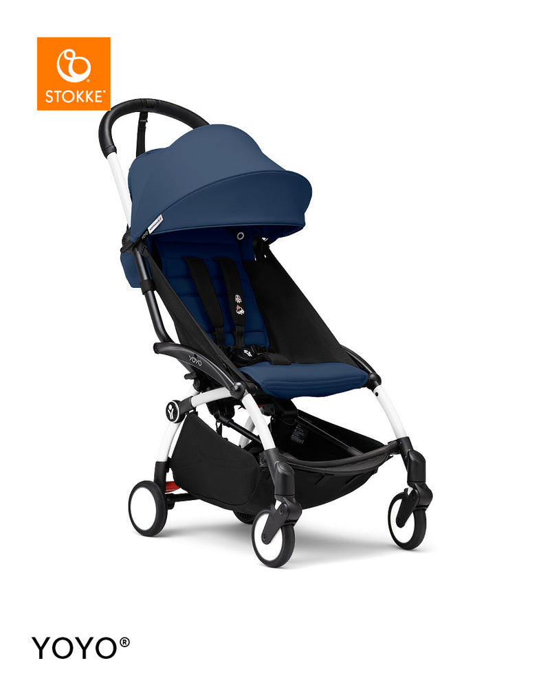 Stokke® YOYO³ Количка от 6 месеца, Бяло шаси - Air France Blue