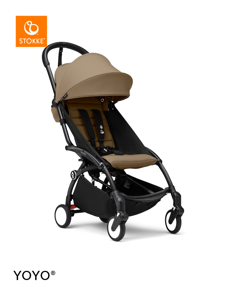 Stokke® YOYO³ Количка от 6 месеца, Черно шаси - Toffee