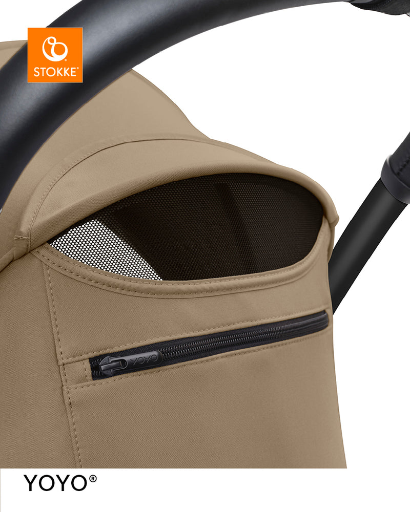 Stokke® YOYO³ Количка от 6 месеца, Черно шаси - Toffee