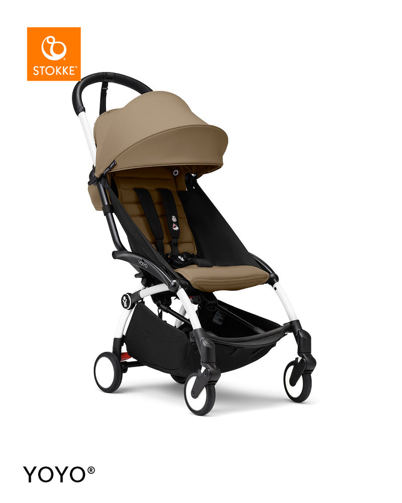 Stokke® YOYO³ Количка от 6 месеца, Бяло шаси - Toffee