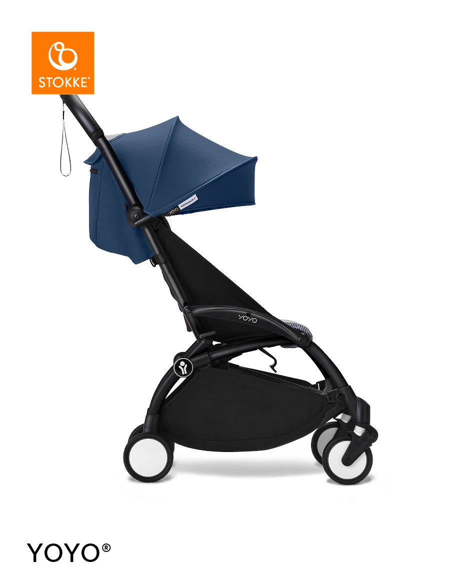 Stokke® YOYO³ Количка от 6 месеца, Черно шаси - Air France Blue