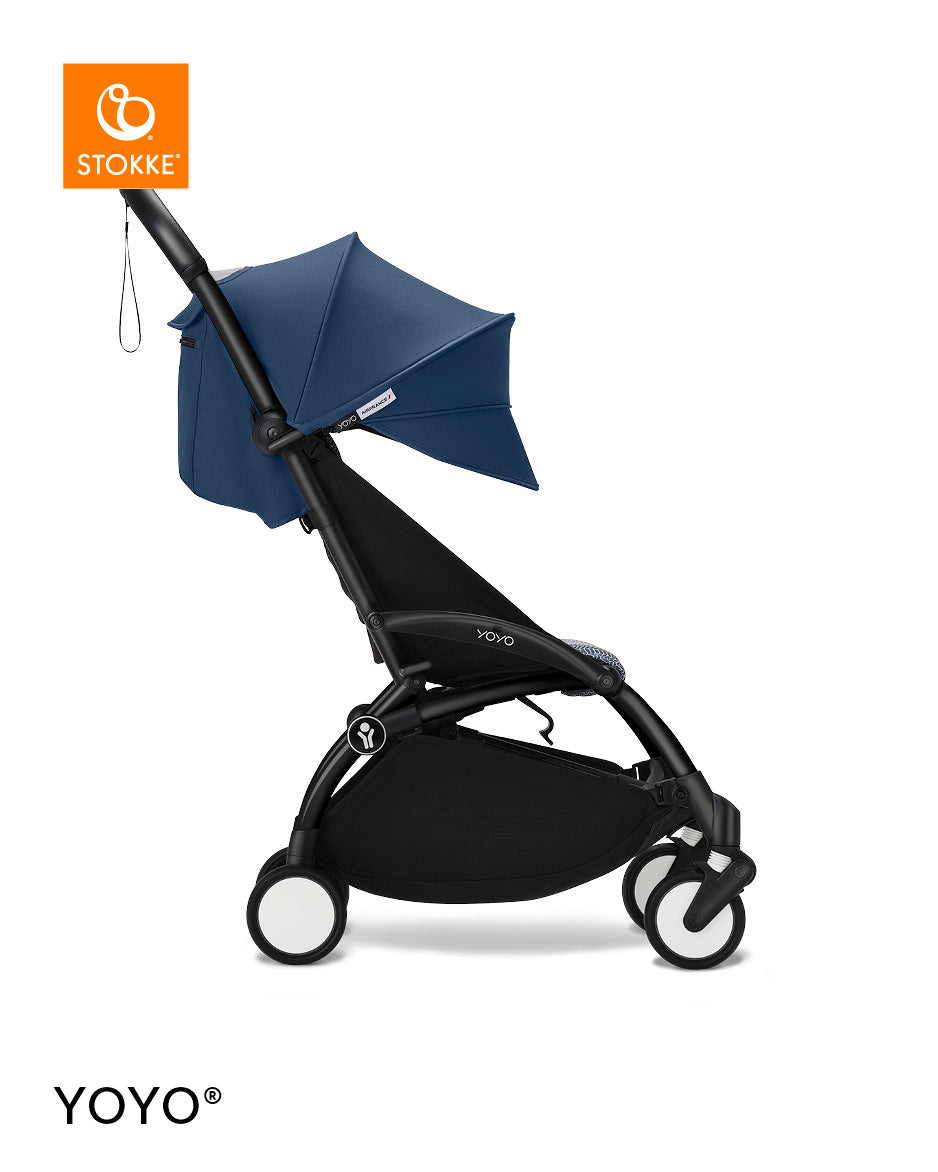 Stokke® YOYO³ Количка от 6 месеца, Черно шаси - Air France Blue