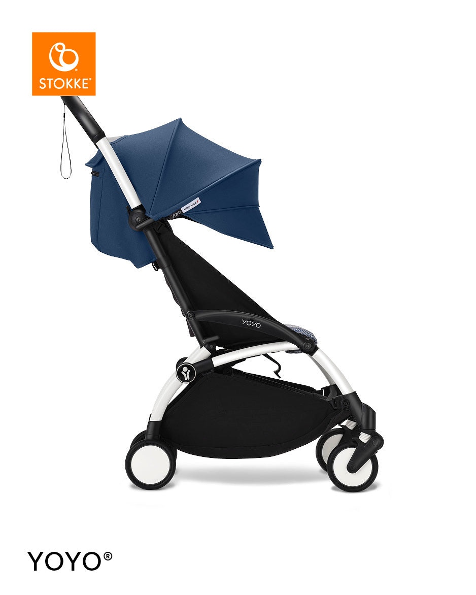 Stokke® YOYO³ Количка от 6 месеца, Бяло шаси - Air France Blue