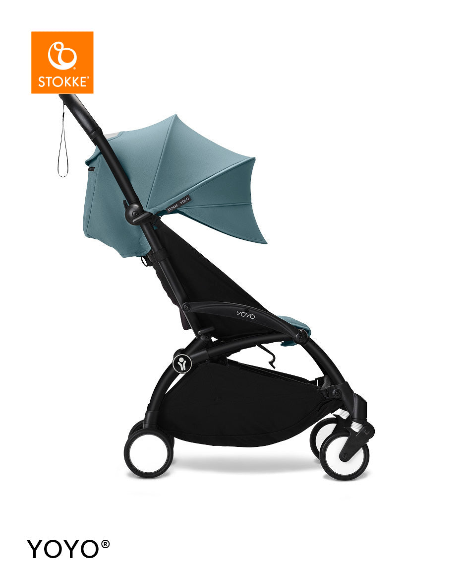 Stokke® YOYO³ Количка от 6 месеца, Черно шаси - Aqua
