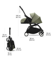 Stokke® YOYO³ Количка + Сгъваем мек кош, Черно шаси - Taupe