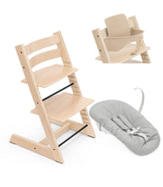 Stokke® Tripp Trapp® Стол с Бебешки предпазител 6+ месеца и Приставка за новородено Natural