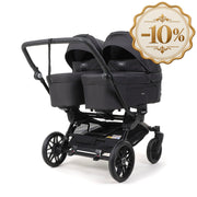 Emmaljunga® Double Sento Бебешка количка за близнаци 0+ месеца Urban Black