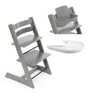 Stokke® Tripp Trapp® Стол с Бебешки предпазител 6+ месеца и Табла Storm Grey