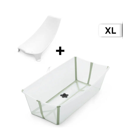 Stokke® Flexi bath Сгъваема ваничка с подложка XL - цвят Transparent Green