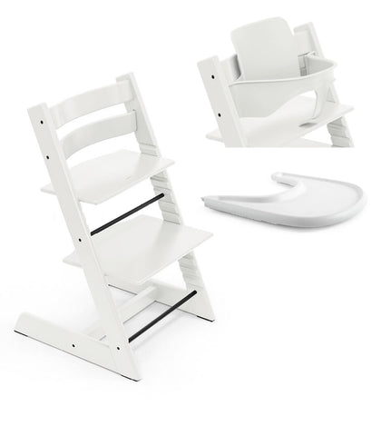 Stokke® Tripp Trapp® Стол с Бебешки предпазител 6+ месеца и Табла - цвят White