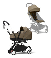 Stokke® YOYO³ Количка + Бебешки кош, Бяло шаси Toffee