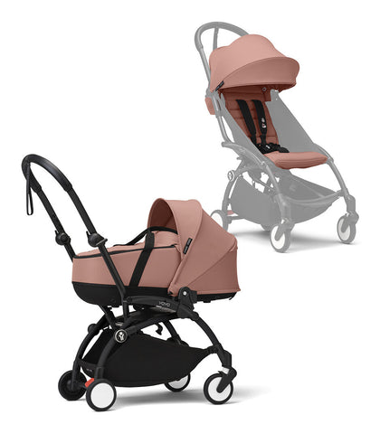Stokke® YOYO³ 0+ Бебешки кош, Черно шаси - цвят Ginger