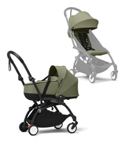 Stokke® YOYO³ Количка + Бебешки кош, Черно шаси Olive