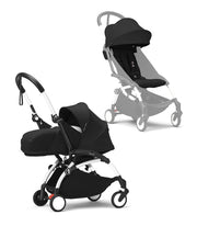 Stokke® YOYO³ Количка + Сгъваем мек кош, Бяло шаси - Black