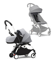 Stokke® YOYO³ Количка + Сгъваем мек кош, Бяло шаси - Stone