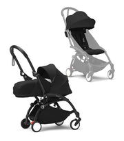 Stokke® YOYO³ Количка + Сгъваем мек кош, Черно шаси - Black