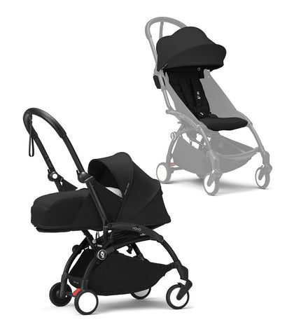 Stokke® YOYO³ 0+ Сгъваем мек кош, Черно шаси - цвят Black