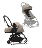 Stokke® YOYO³ 0+ Сгъваем мек кош, Черно шаси - цвят Taupe