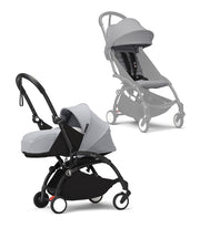 Stokke® YOYO³ Количка + Сгъваем мек кош, Черно шаси - Stone