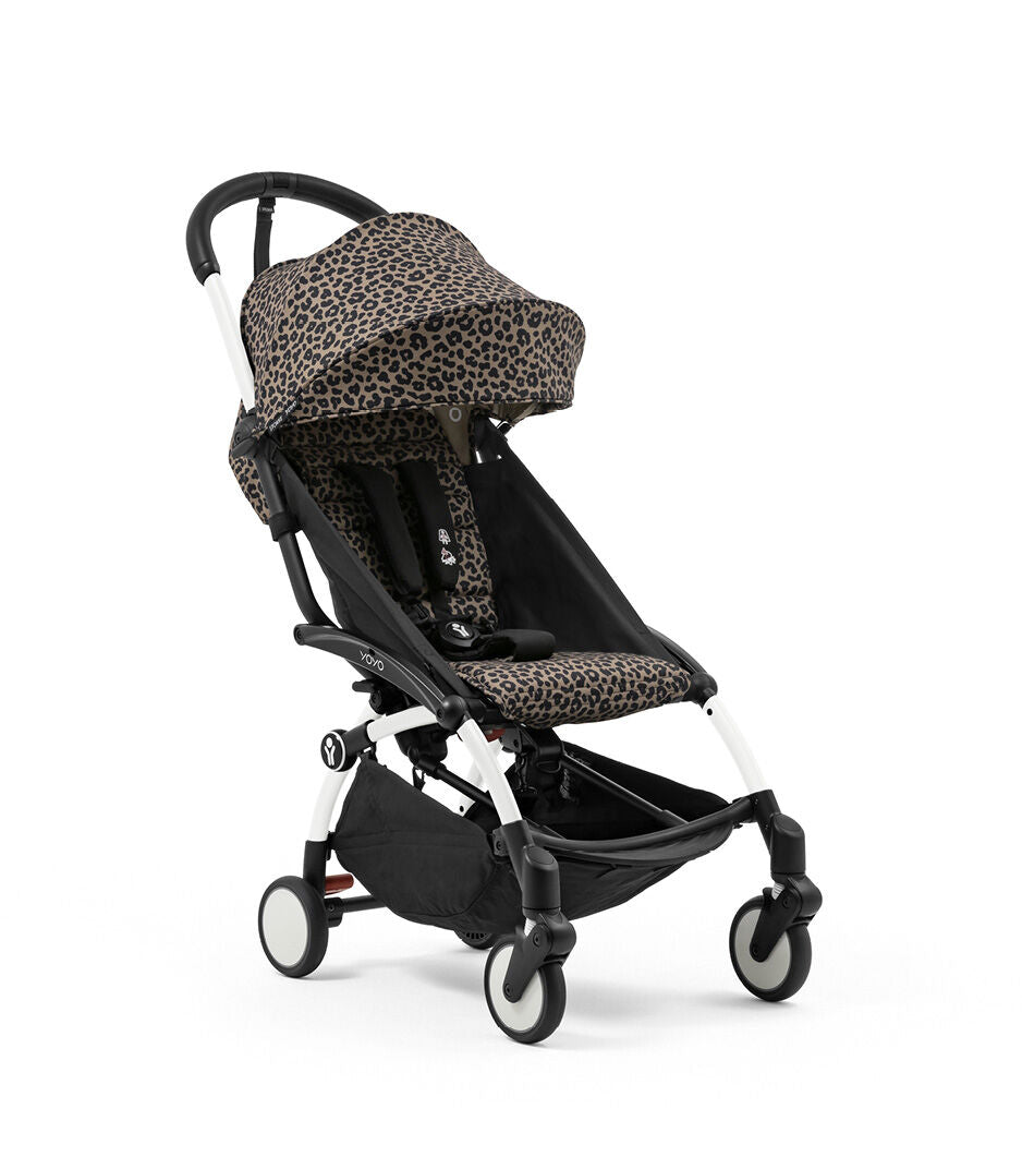 Stokke® YOYO³ Количка от 6 месеца, Бяло шаси Leopard