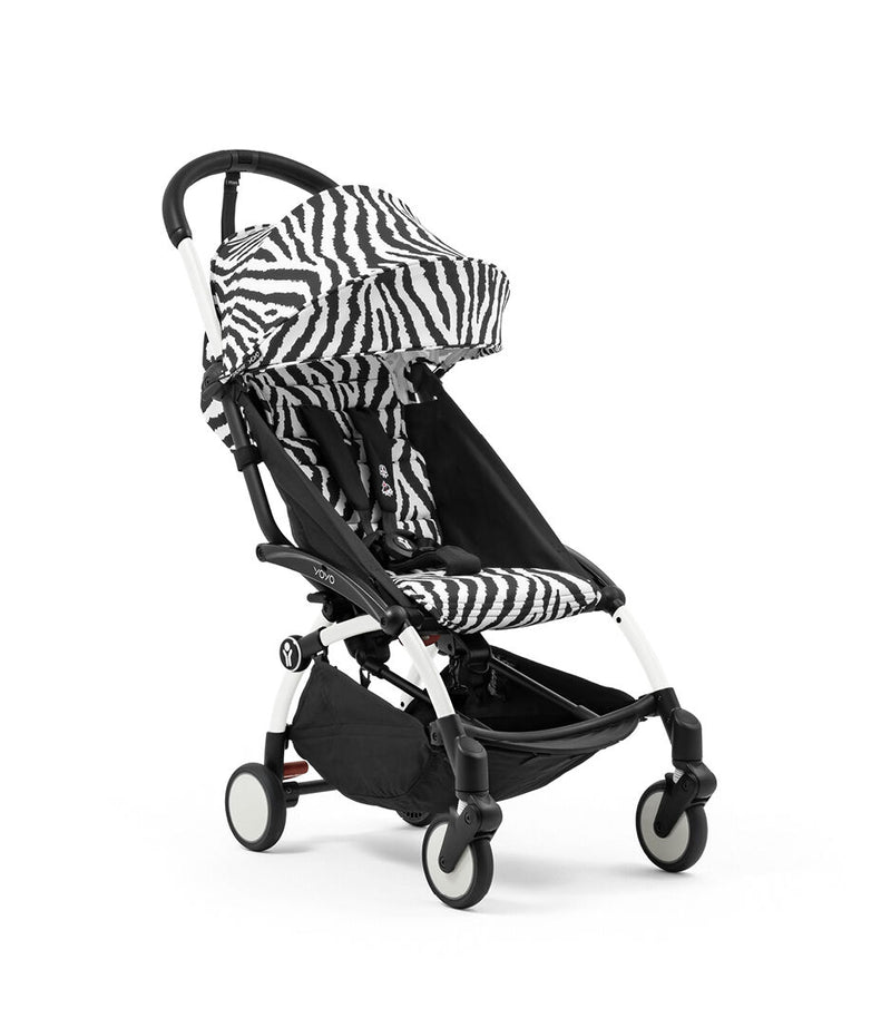 Stokke® YOYO³ Количка от 6 месеца, Бяло шаси - Zebra