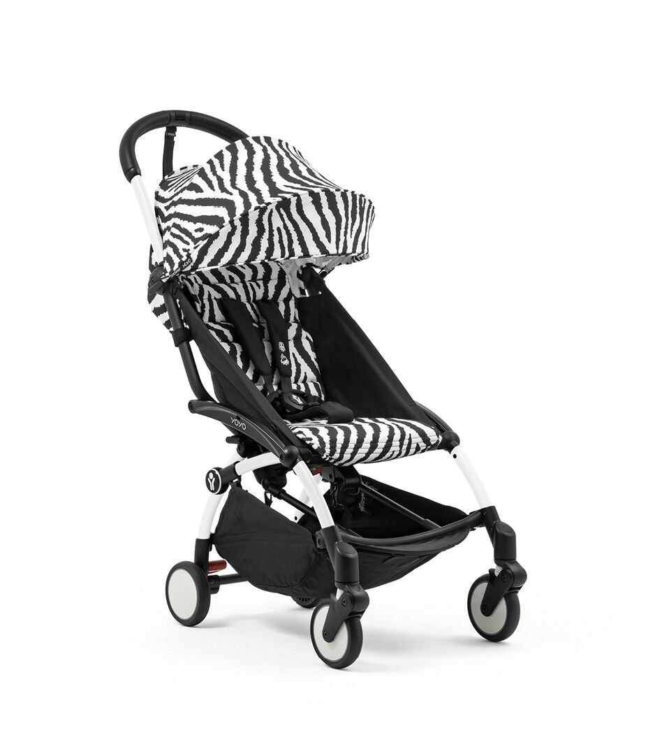 Stokke® YOYO³ Количка от 6 месеца, Бяло шаси - Zebra