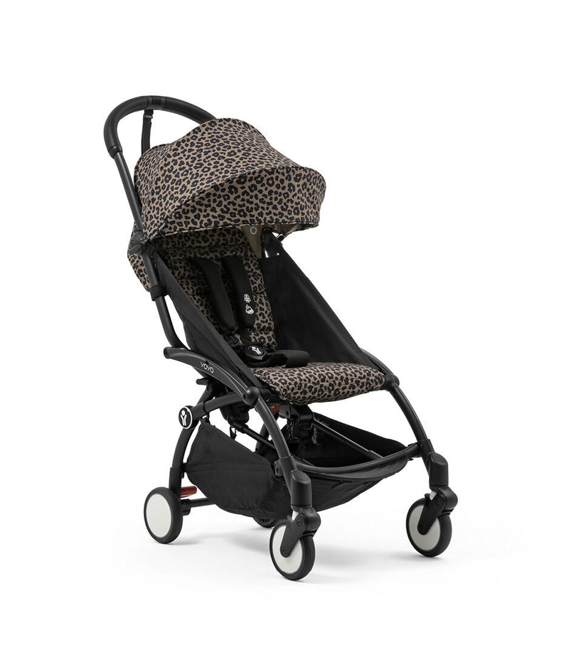 Stokke® YOYO³ Количка от 6 месеца, Черно шаси Leopard