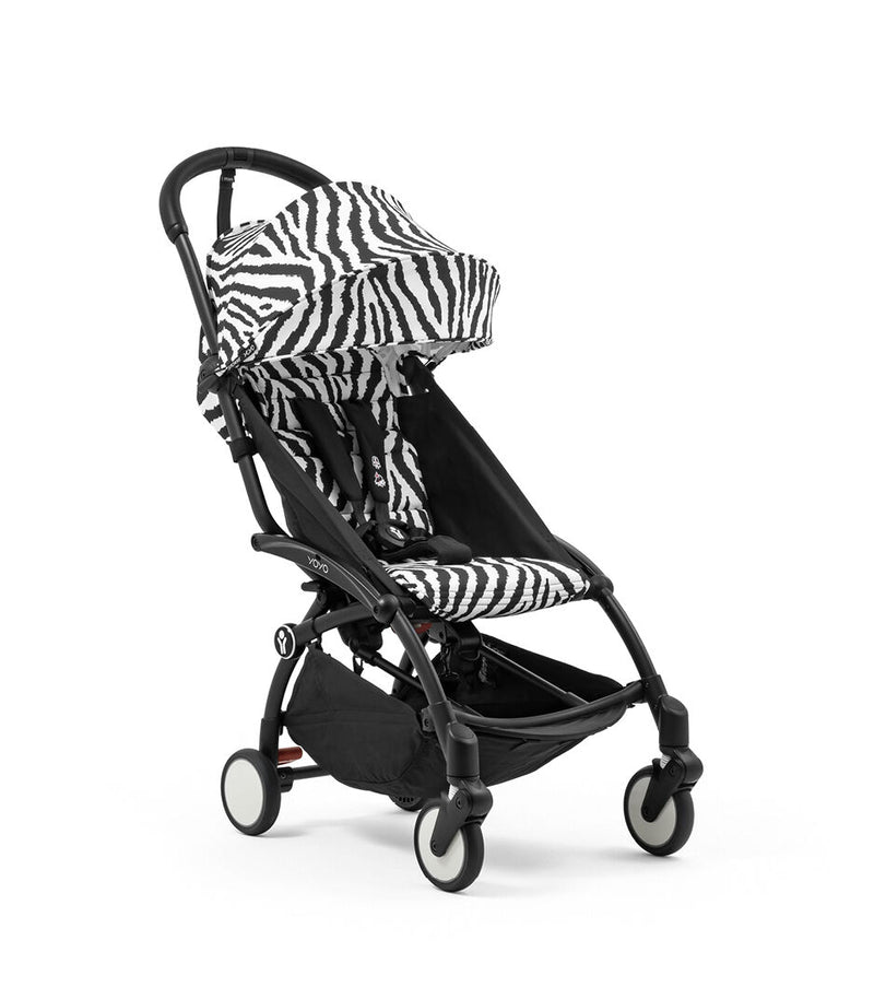 Stokke® YOYO³ Количка от 6 месеца, Черно шаси - Zebra