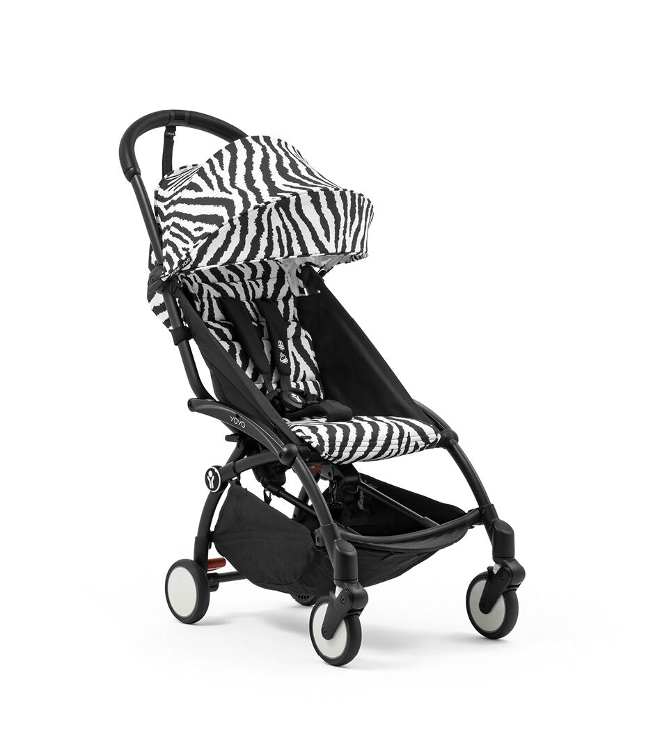 Stokke® YOYO³ Количка от 6 месеца, Черно шаси - Zebra