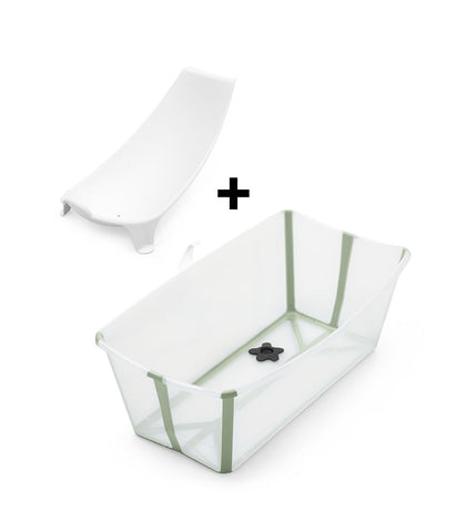 Stokke® Flexi bath Сгъваема ваничка с подложка - цвят Transparent Green
