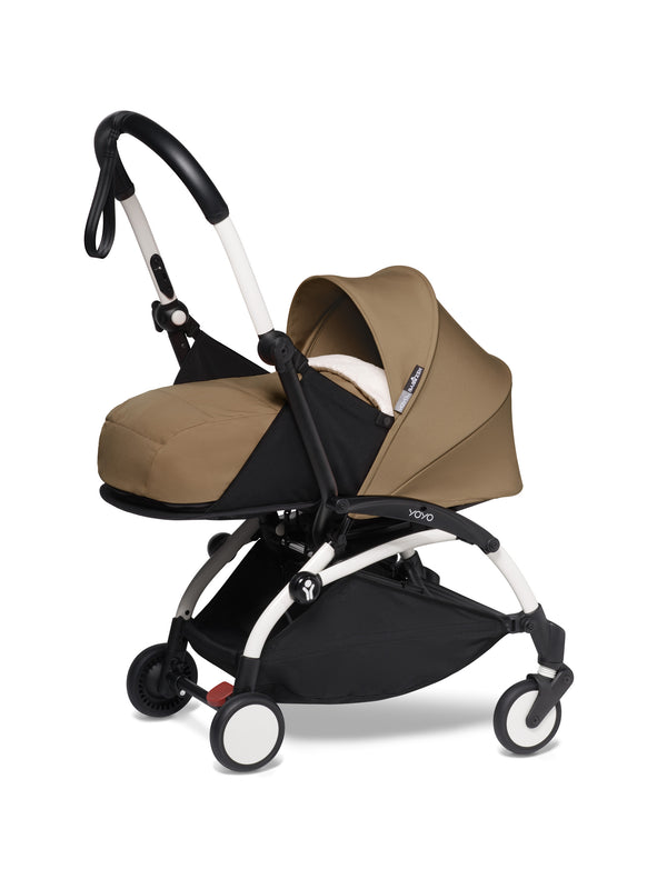 Stokke® YOYO² 6+ и Сгъваем мек кош Бяло шаси - цвят Toffee