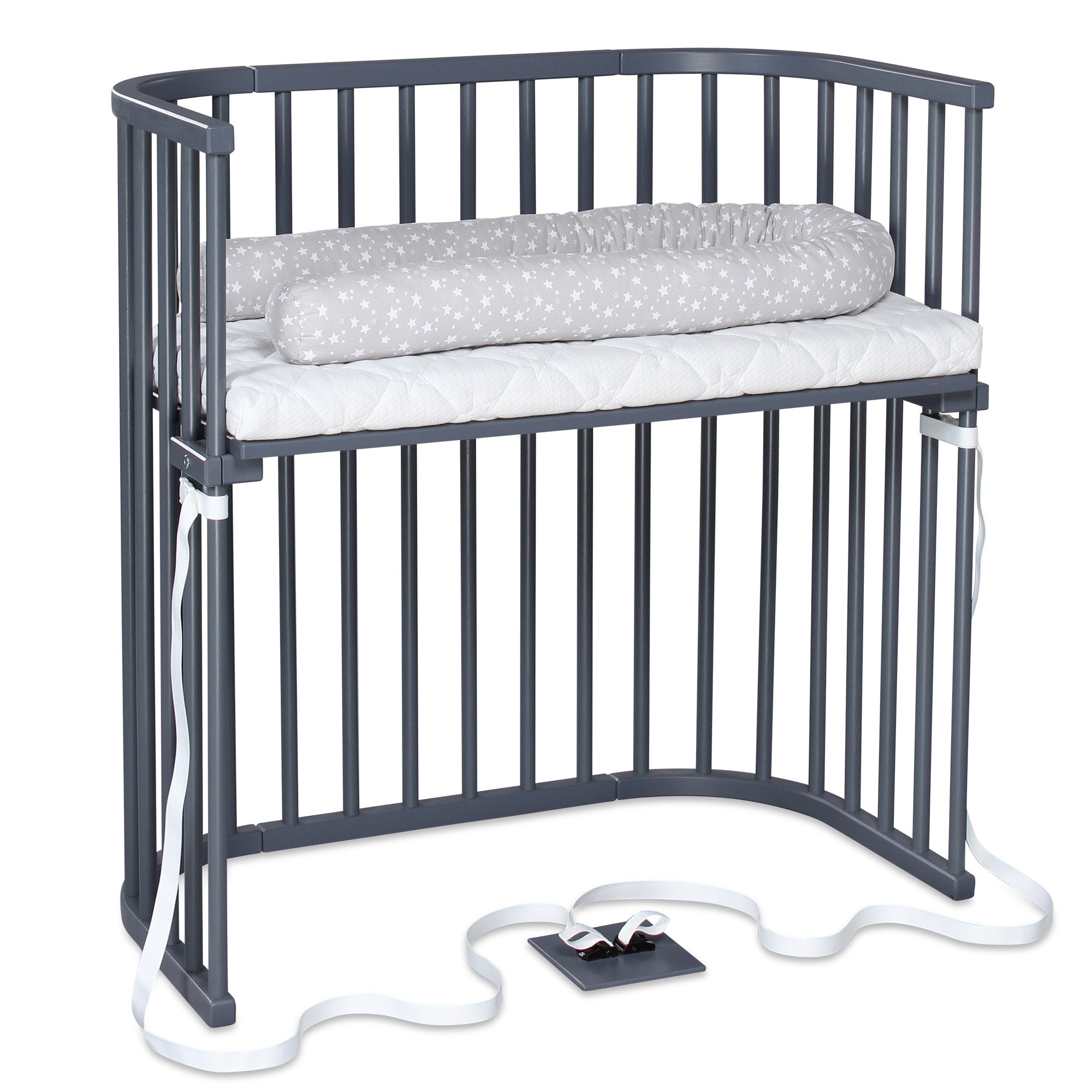 BabyBay® Boxspring Странично легло - цвят Grey