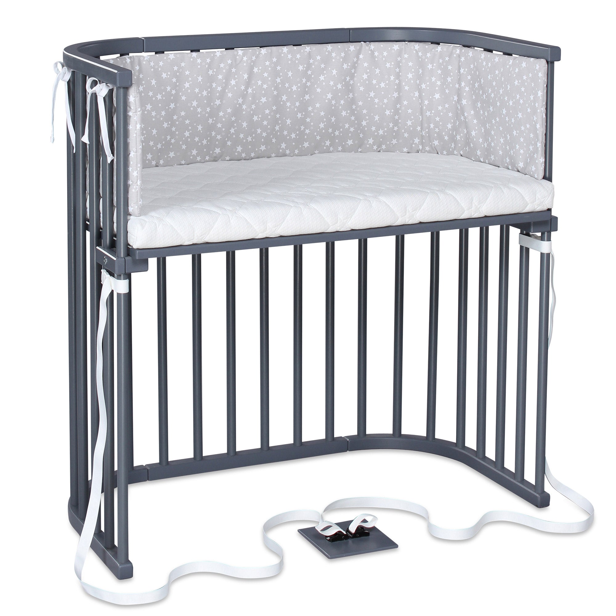 BabyBay® Boxspring Странично легло - цвят Grey